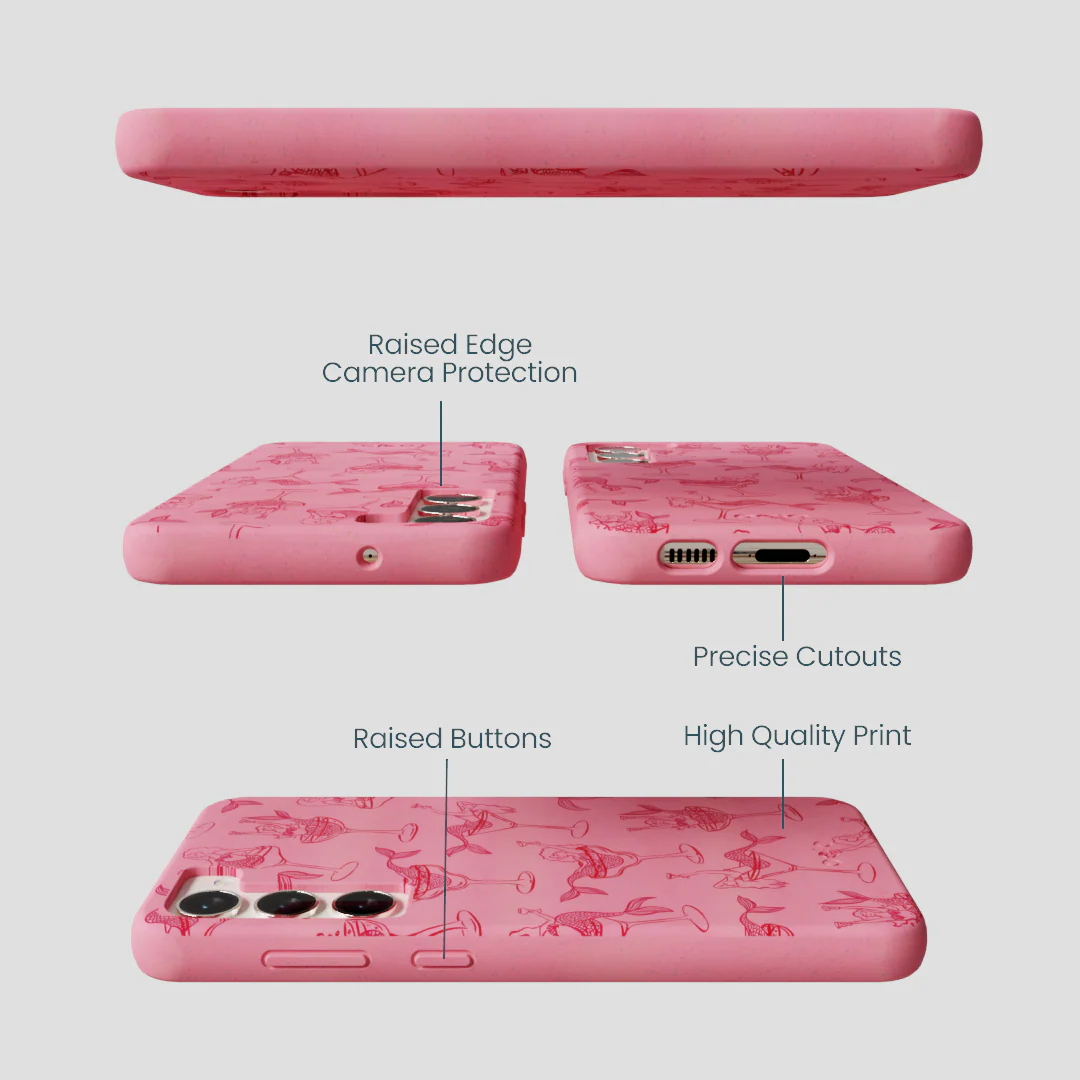 Bubblegum Pink Mermaid Cocktail Samsung Galaxy S24+(Plus) Case - Image 3