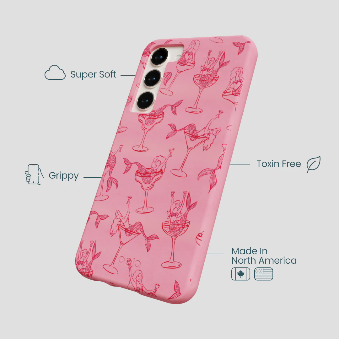 Bubblegum Pink Mermaid Cocktail Samsung Galaxy S24+(Plus) Case - Image 4