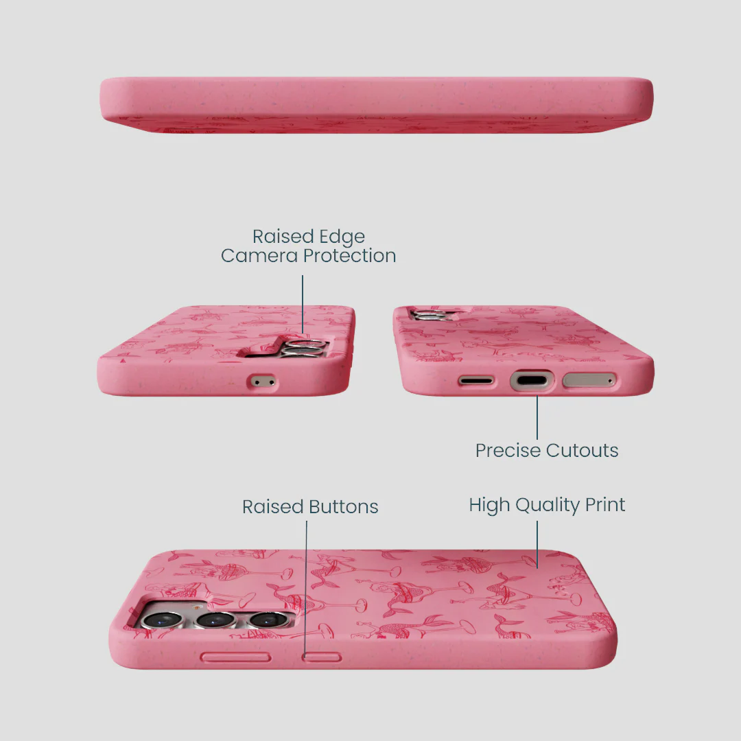 Bubblegum Pink Mermaid Cocktail Samsung Galaxy S25 Case - Image 3