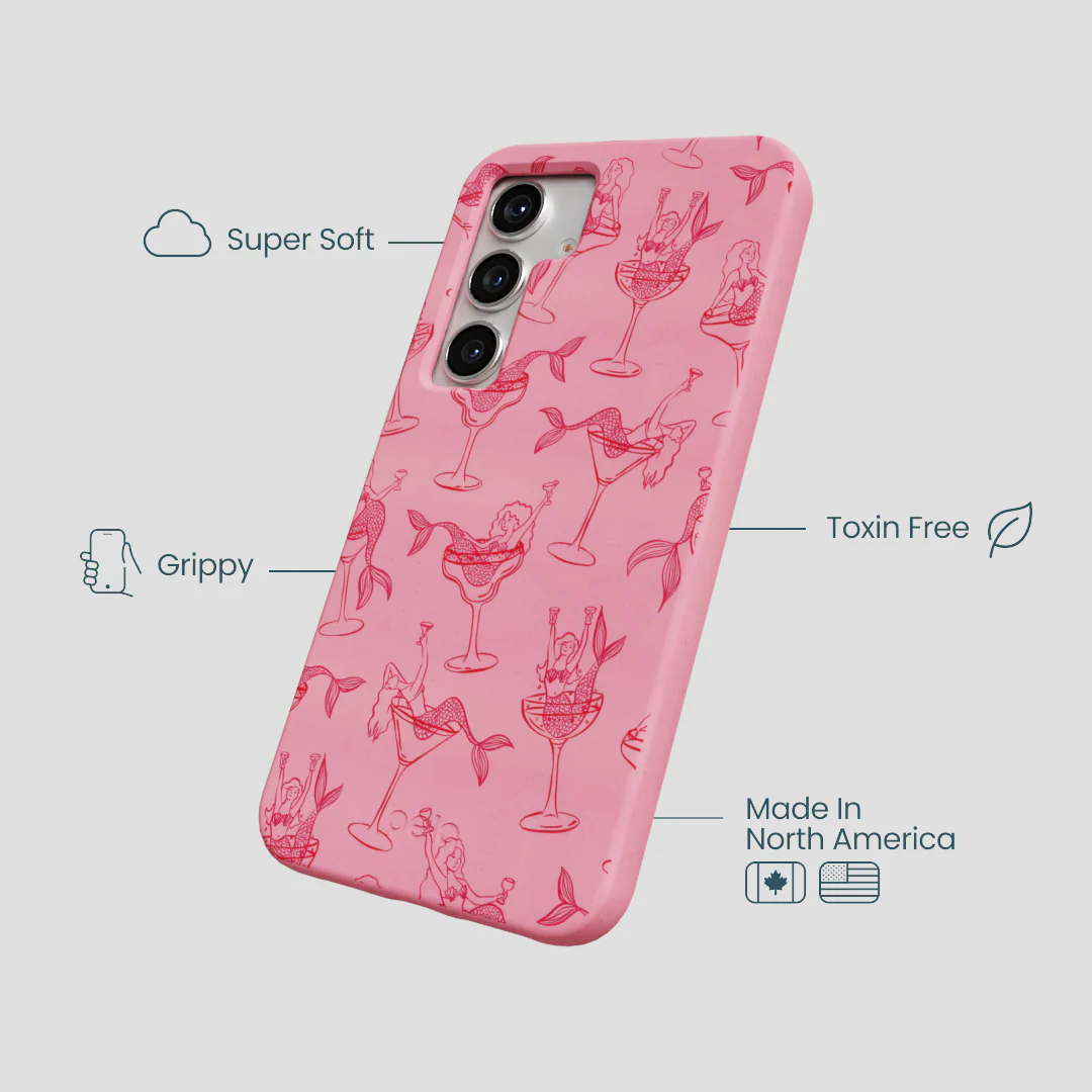 Bubblegum Pink Mermaid Cocktail Samsung Galaxy S25 Case - Image 4