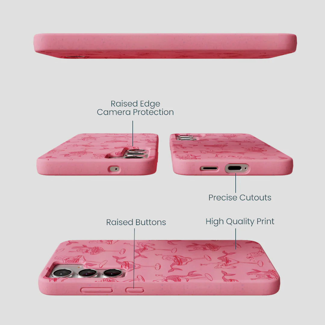 Bubblegum Pink Mermaid Cocktail Samsung Galaxy S25+(Plus) Case - Image 3