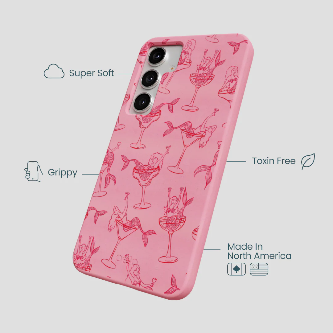 Bubblegum Pink Mermaid Cocktail Samsung Galaxy S25+(Plus) Case - Image 4