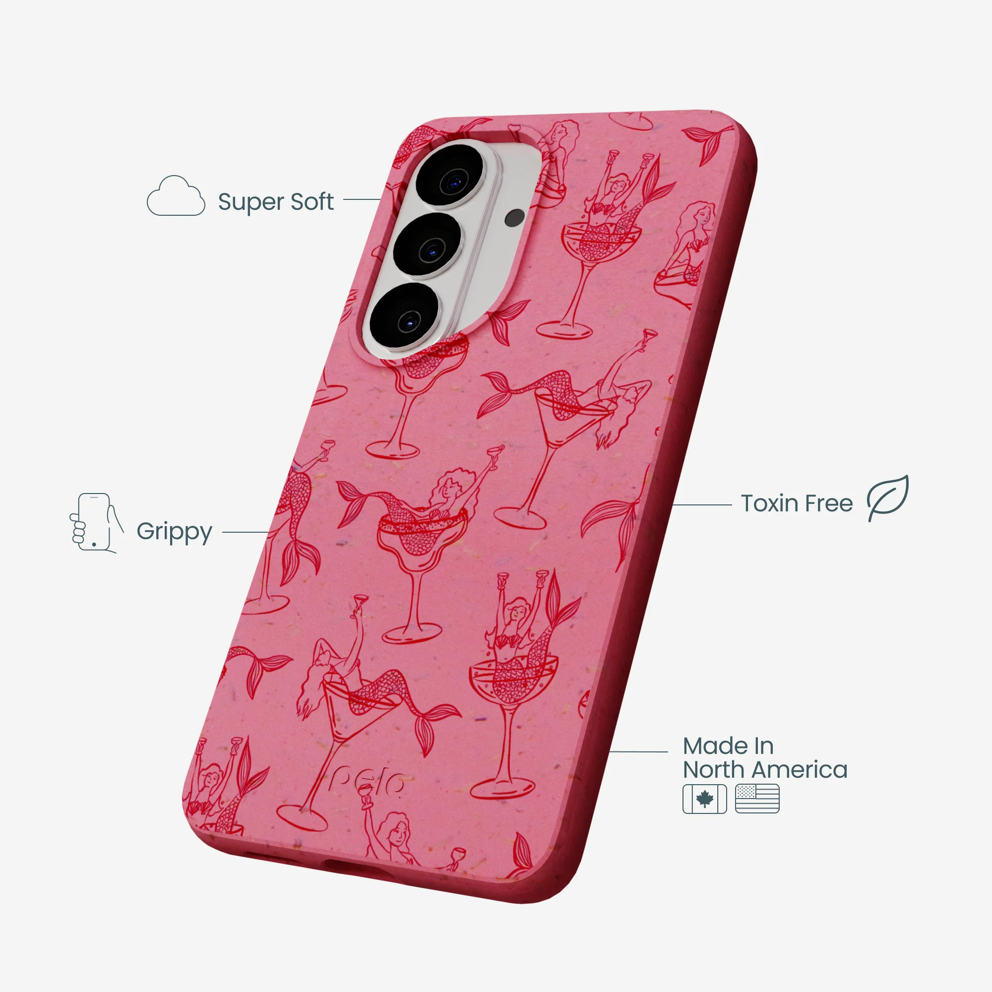 Bubblegum Pink Mermaid Cocktail Samsung Galaxy S26 Case - Image 4
