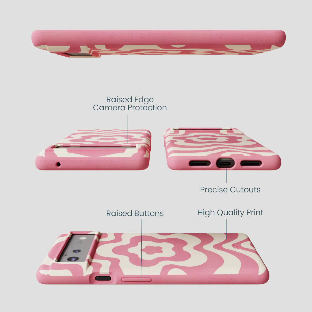 Bubblegum Pink Morning Flower Google Pixel 6 Case - Image 2