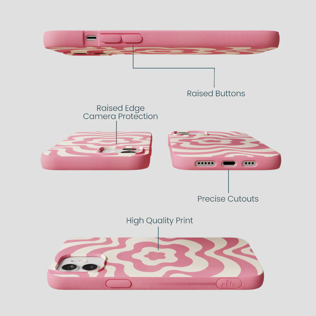 Bubblegum Pink Morning Flower iPhone 12/ iPhone 12 Pro Case - Image 3