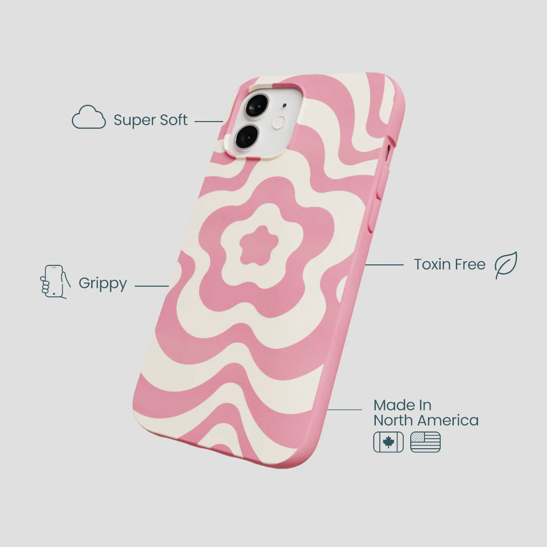 Bubblegum Pink Morning Flower iPhone 12/ iPhone 12 Pro Case - Image 4