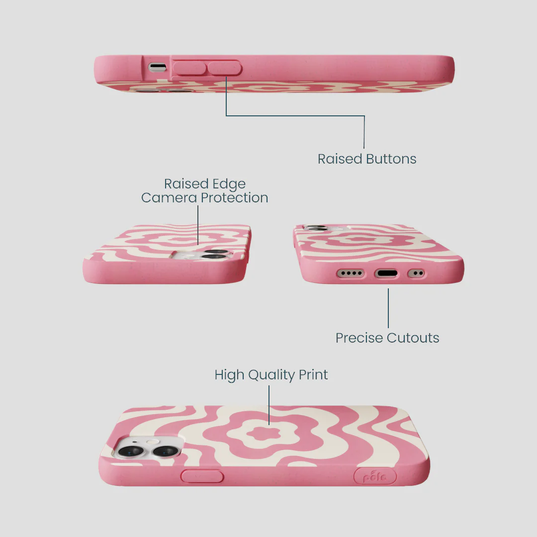Bubblegum Pink Morning Flower iPhone 12 Mini Case - Image 3