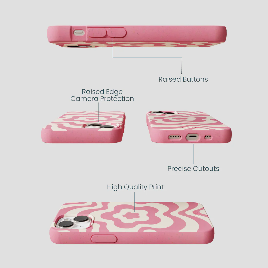 Bubblegum Pink Morning Flower iPhone 13 Mini Case - Image 3
