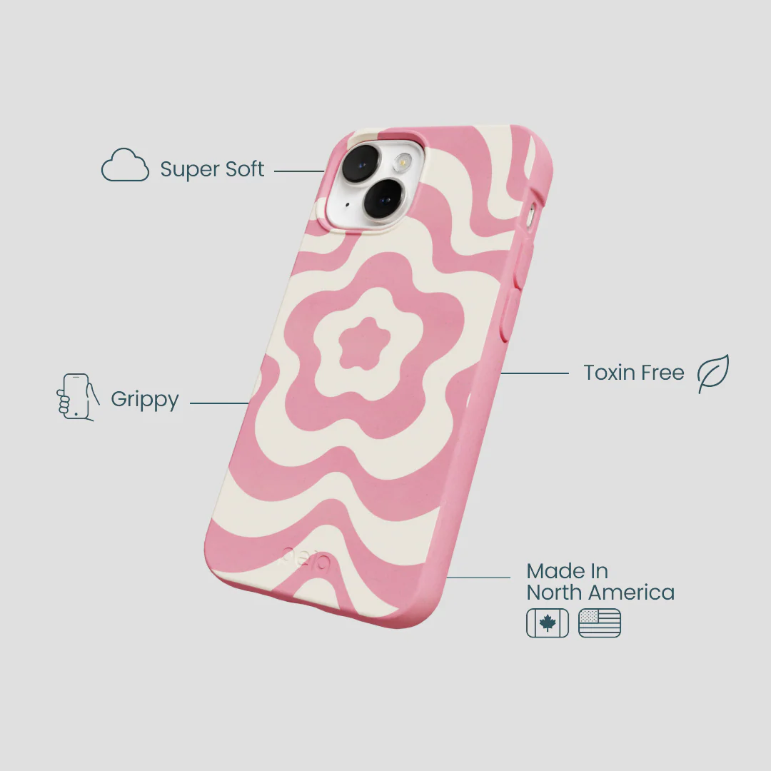 Bubblegum Pink Morning Flower iPhone 13 Mini Case - Image 4