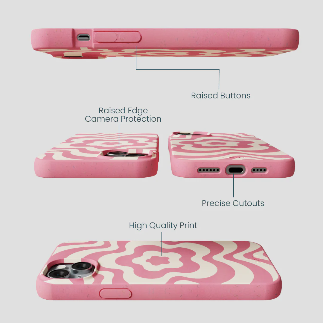 Bubblegum Pink Morning Flower iPhone 14 Plus Case - Image 2