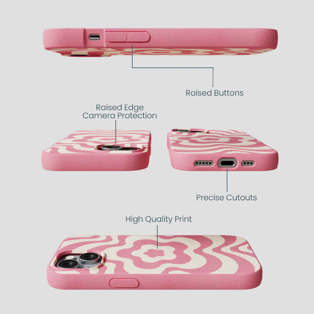 Bubblegum Pink Morning Flower iPhone 15 Case - Image 3