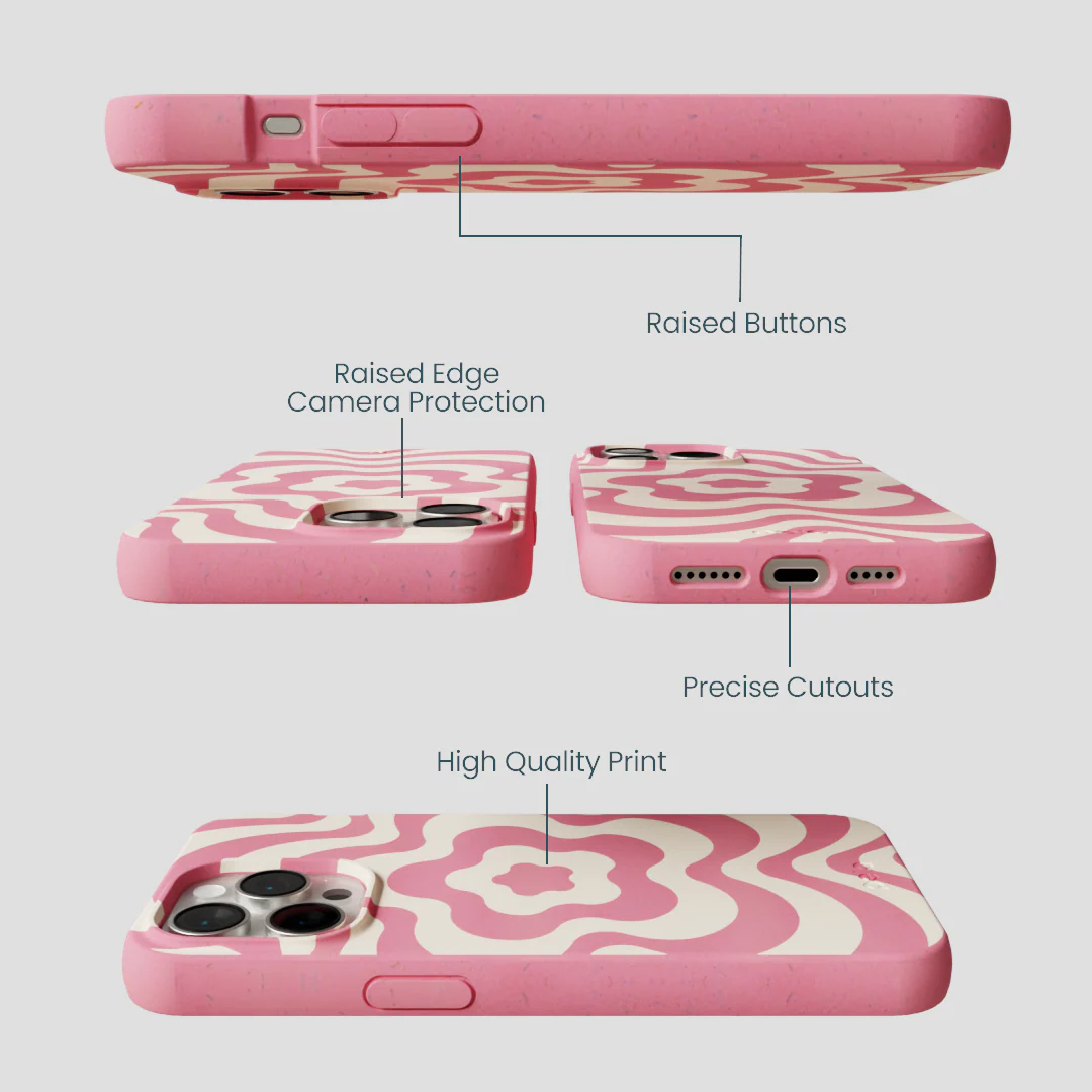 Bubblegum Pink Morning Flower iPhone 15 Pro Max Case - Image 3