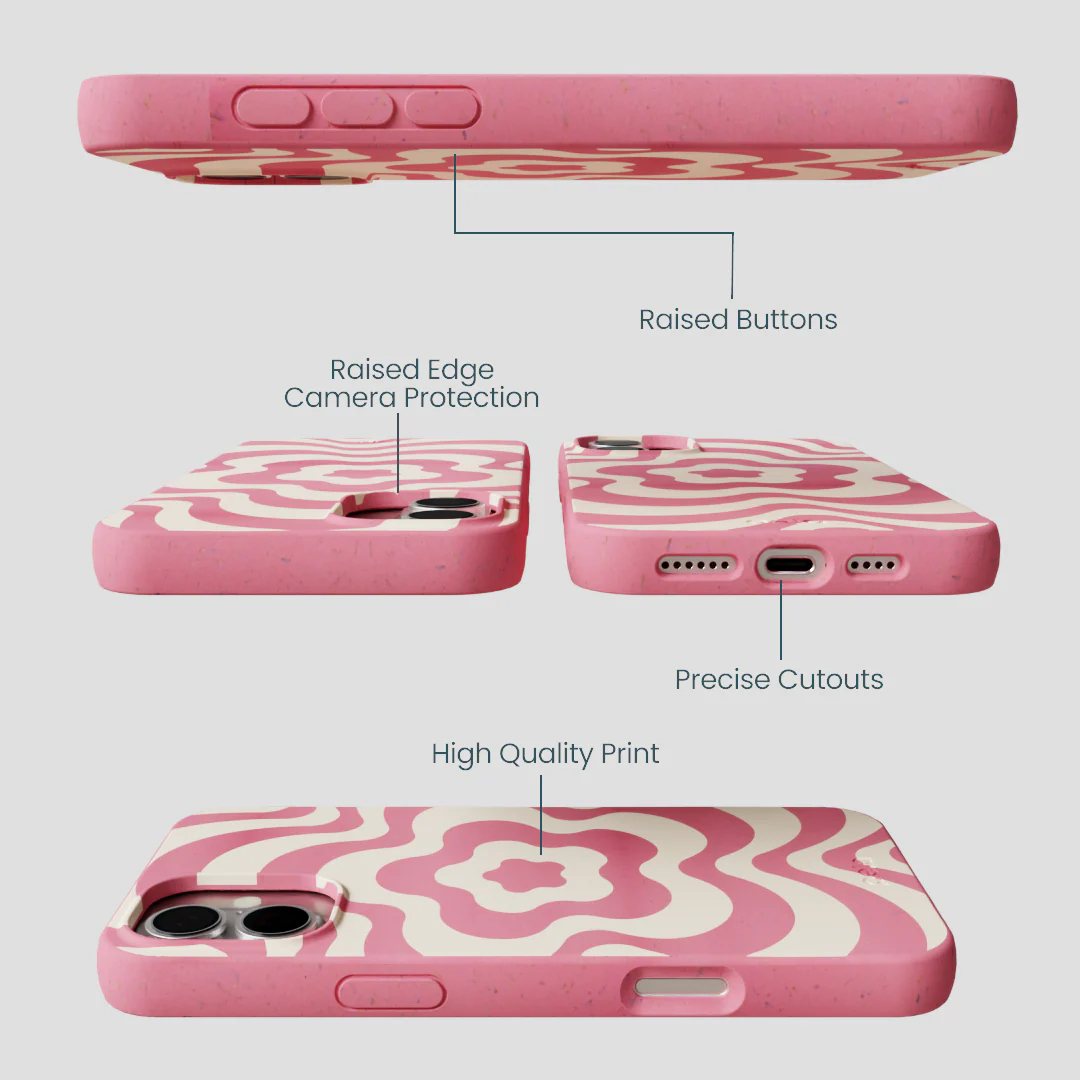 Bubblegum Pink Morning Flower iPhone 16 Plus Case - Image 2