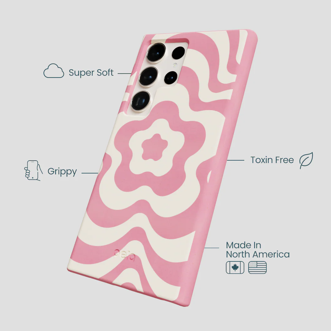 Bubblegum Pink Morning Flower Samsung Galaxy S24 Ultra Case - Image 3
