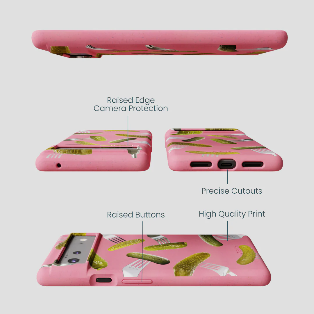 Bubblegum Pink Pickle Party Google Pixel 6 Case - Image 3