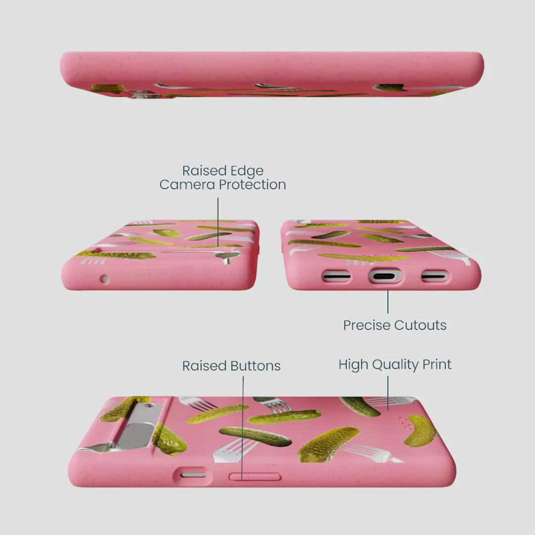 Bubblegum Pink Pickle Party Google Pixel 7a Case - Image 3