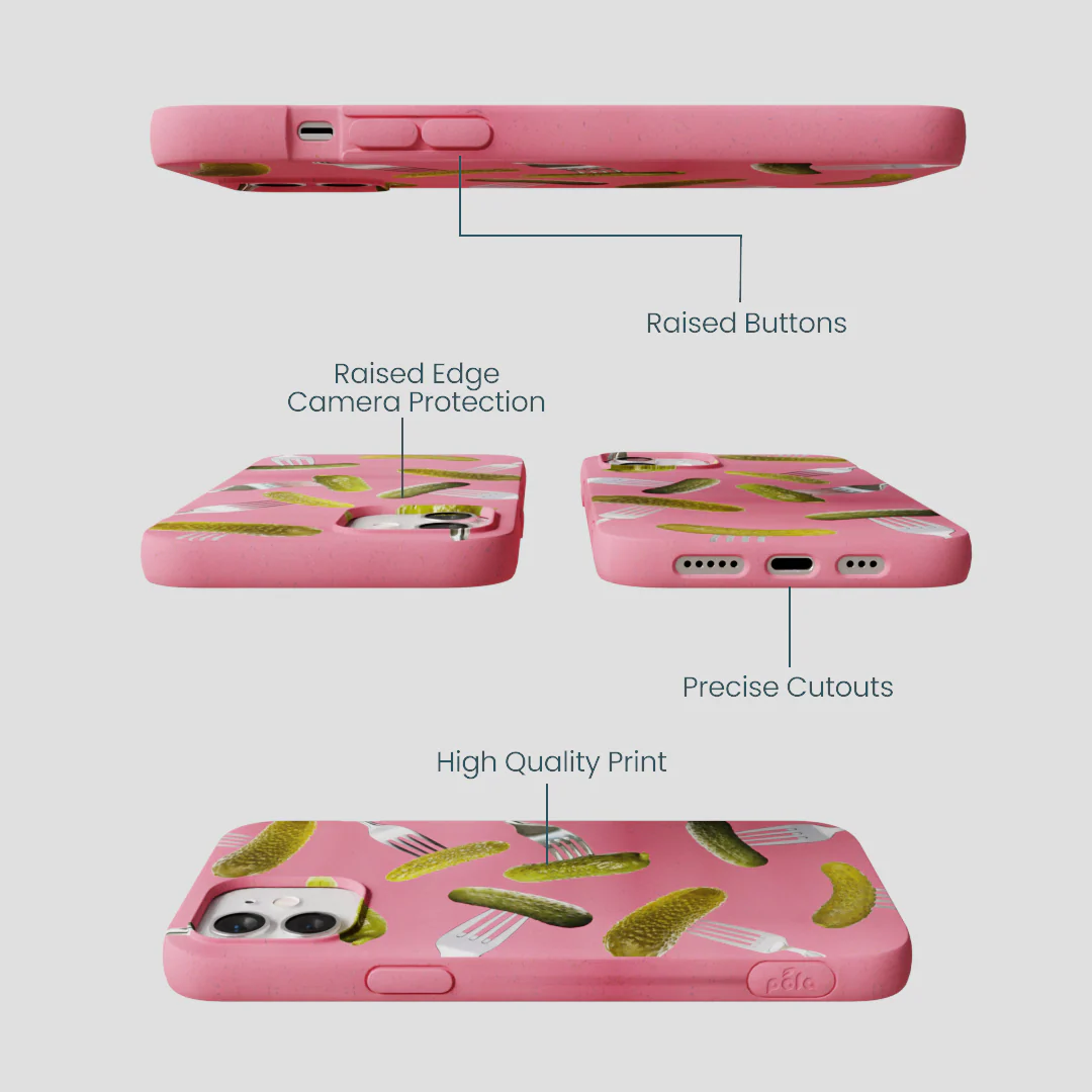 Bubblegum Pink Pickle Party iPhone 12/ iPhone 12 Pro Case - Image 3