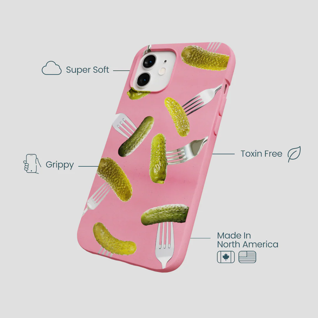 Bubblegum Pink Pickle Party iPhone 12/ iPhone 12 Pro Case - Image 4
