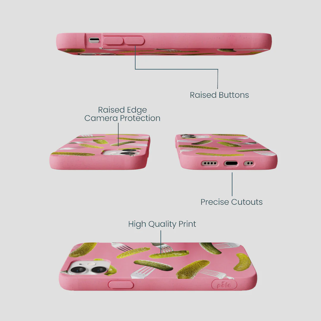 Bubblegum Pink Pickle Party iPhone 12 Mini Case - Image 3
