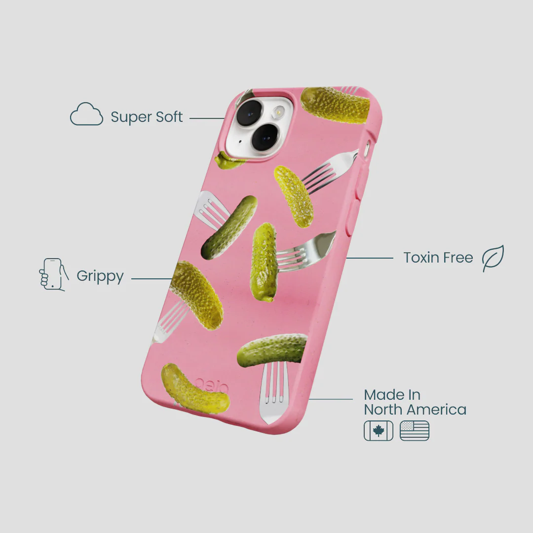 Bubblegum Pink Pickle Party iPhone 13 Mini Case - Image 4