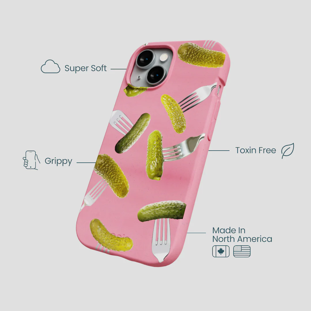 Bubblegum Pink Pickle Party iPhone 14 Case - Image 4