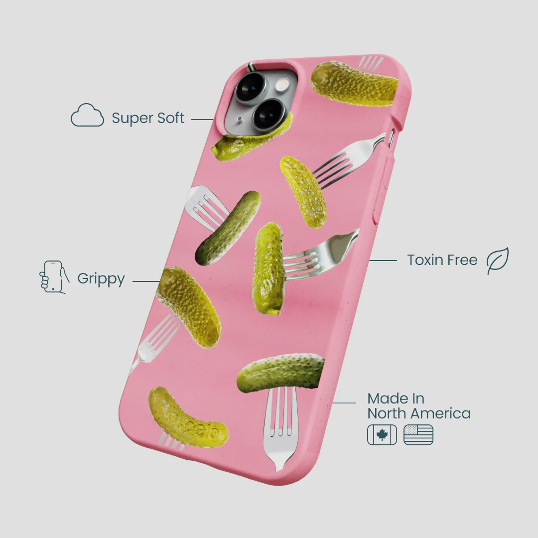 Bubblegum Pink Pickle Party iPhone 14 Plus Case - Image 4