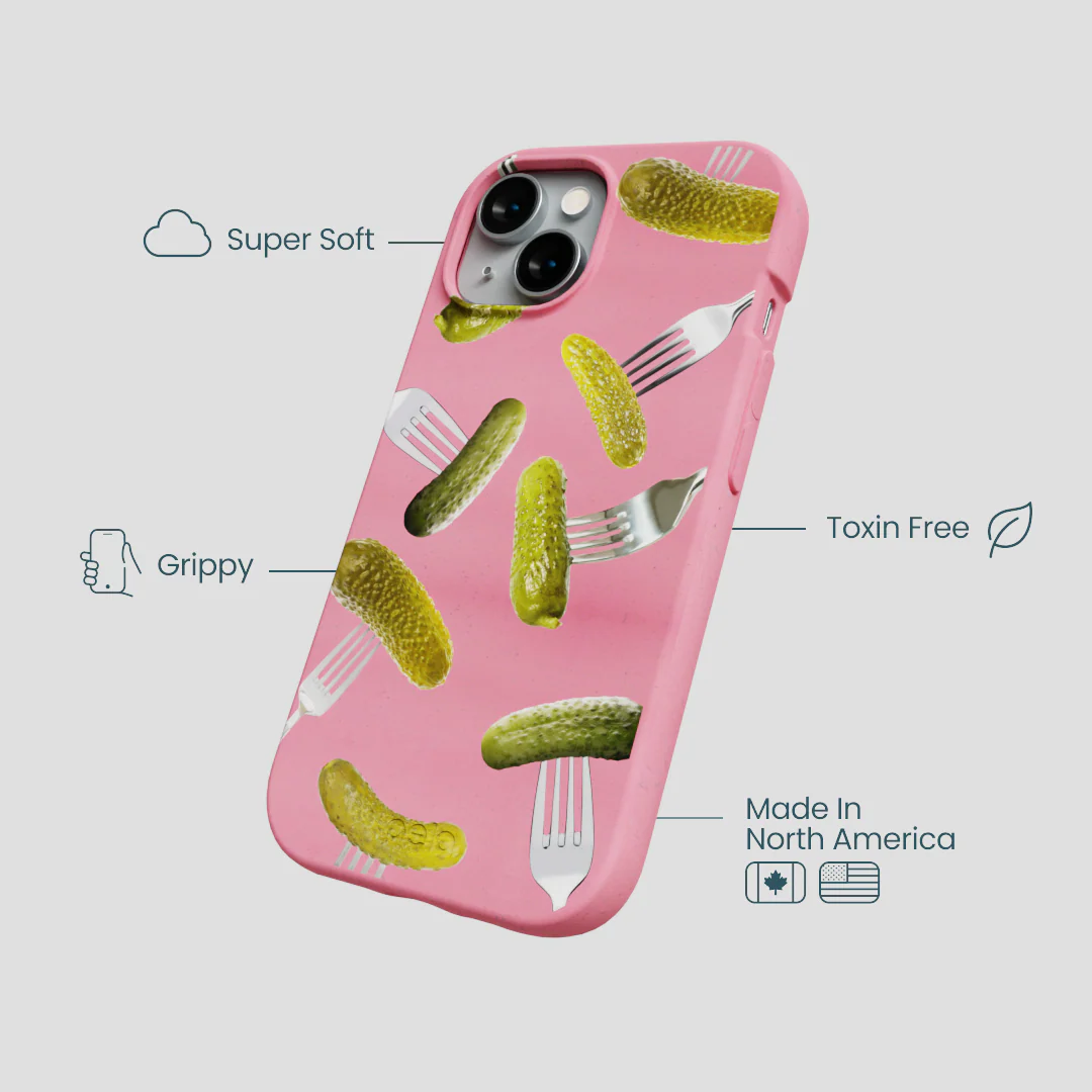 Bubblegum Pink Pickle Party iPhone 15 Case - Image 4