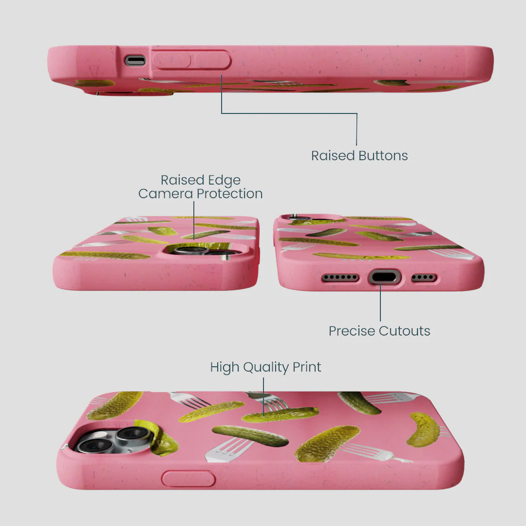 Bubblegum Pink Pickle Party iPhone 15 Plus Case - Image 3