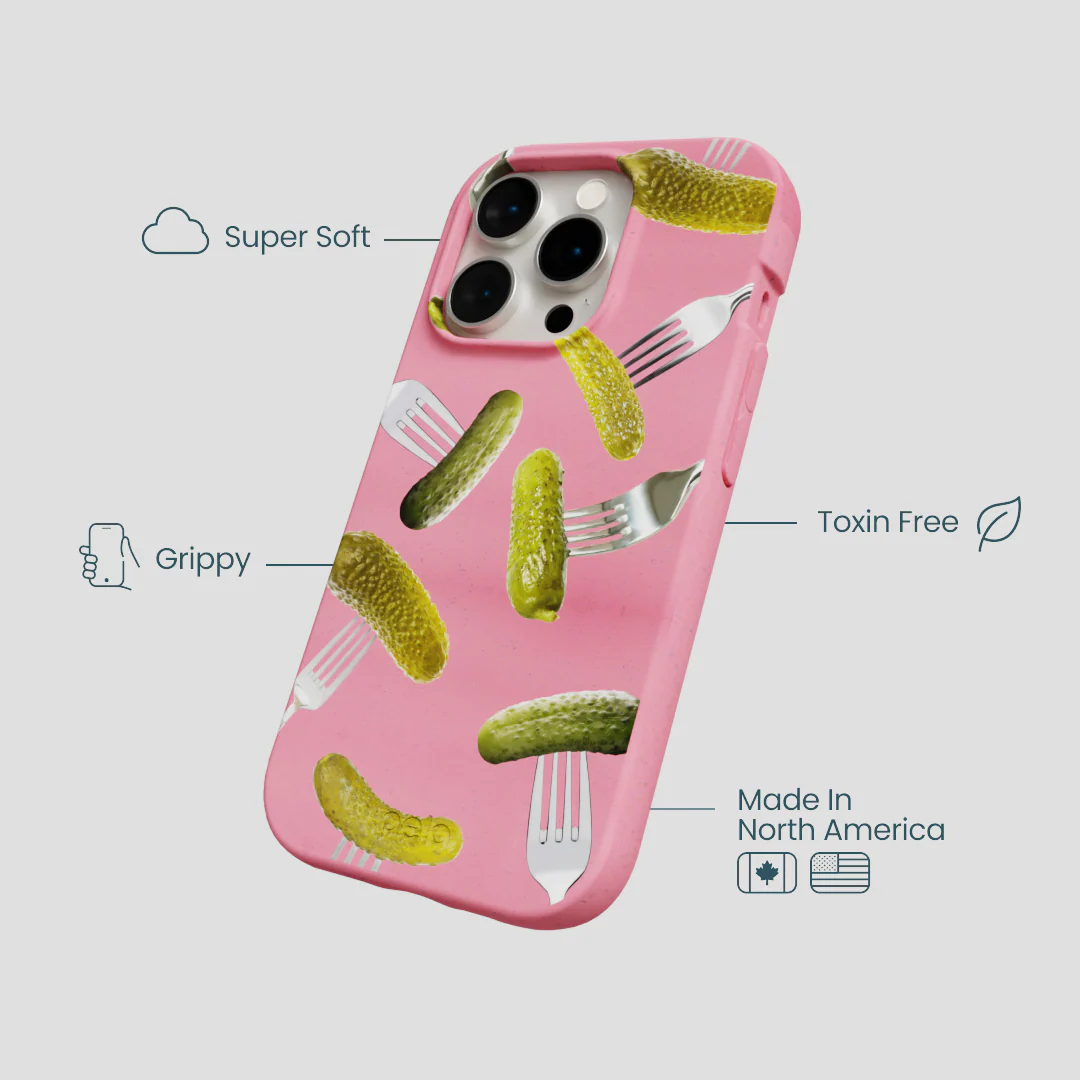 Bubblegum Pink Pickle Party iPhone 15 Pro Case - Image 4