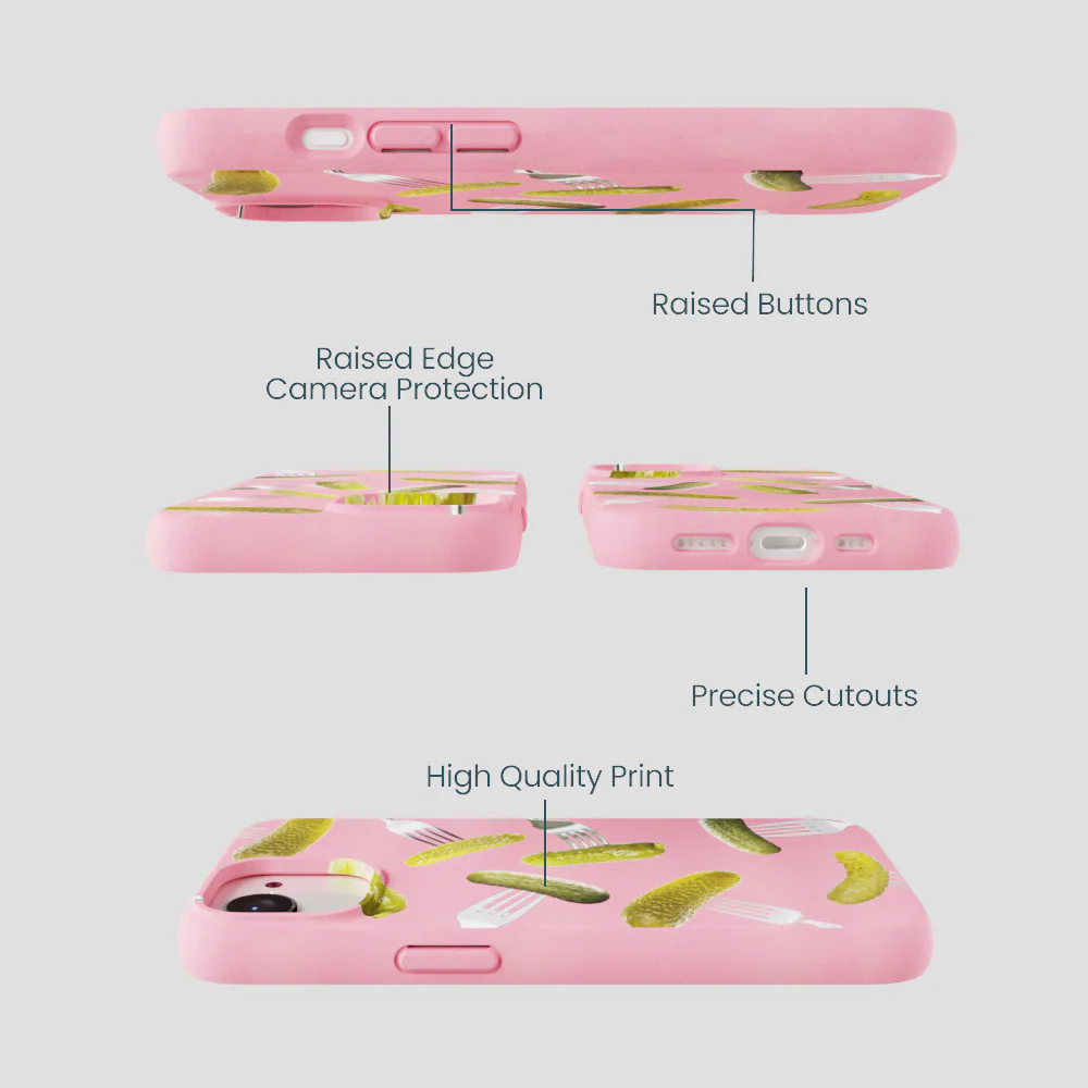 Bubblegum Pink Pickle Party iPhone 16e/17e Case - Image 3