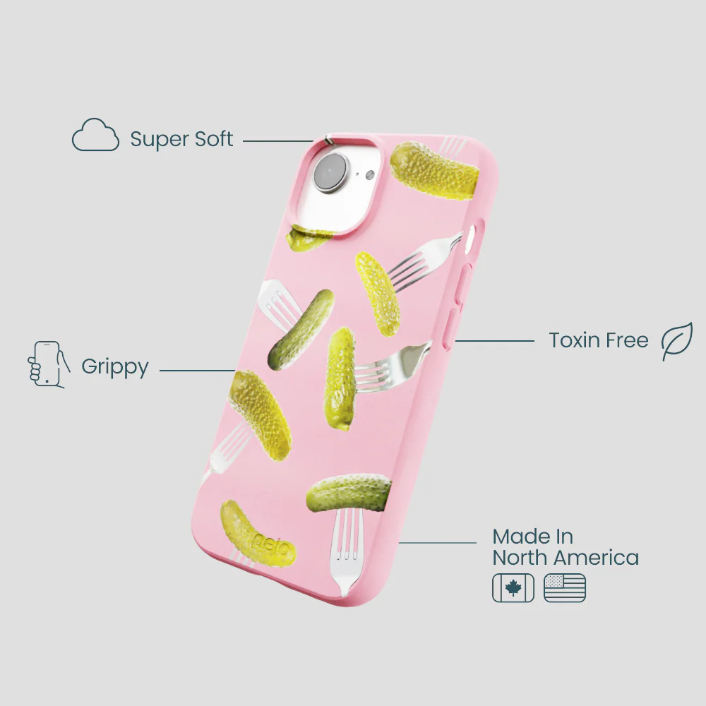 Bubblegum Pink Pickle Party iPhone 16e/17e Case - Image 4