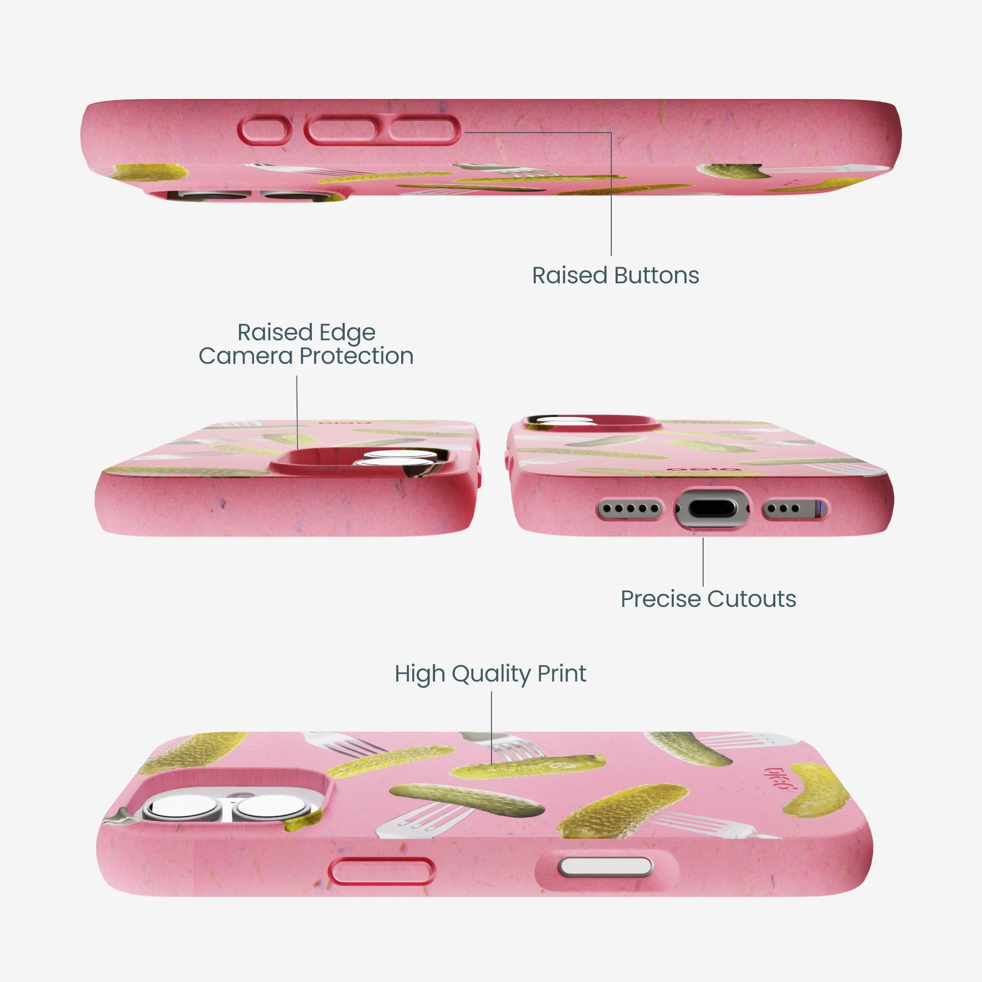 Bubblegum Pink Pickle Party iPhone 17 Case - Image 3