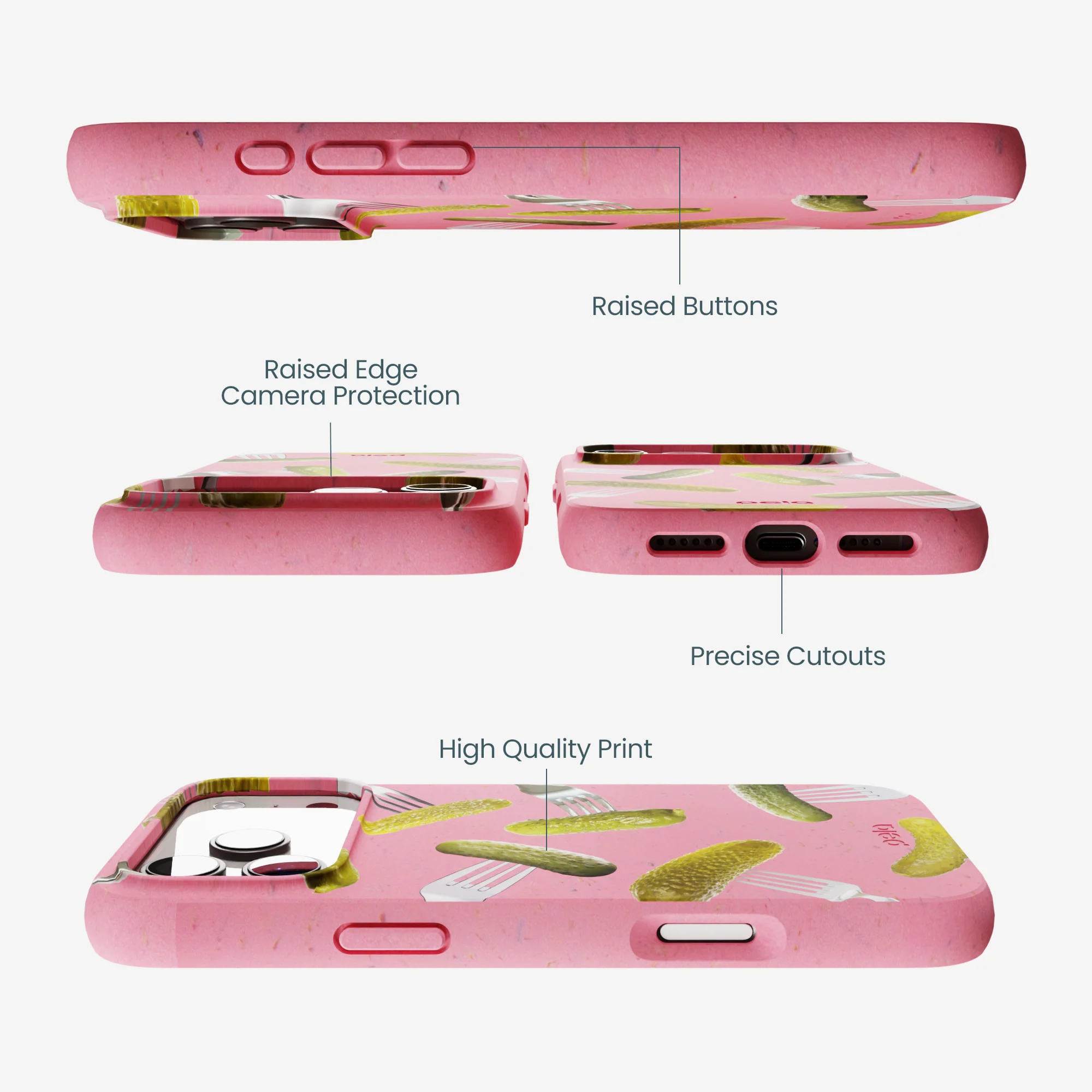 Bubblegum Pink Pickle Party iPhone 17 Pro Max Case - Image 3