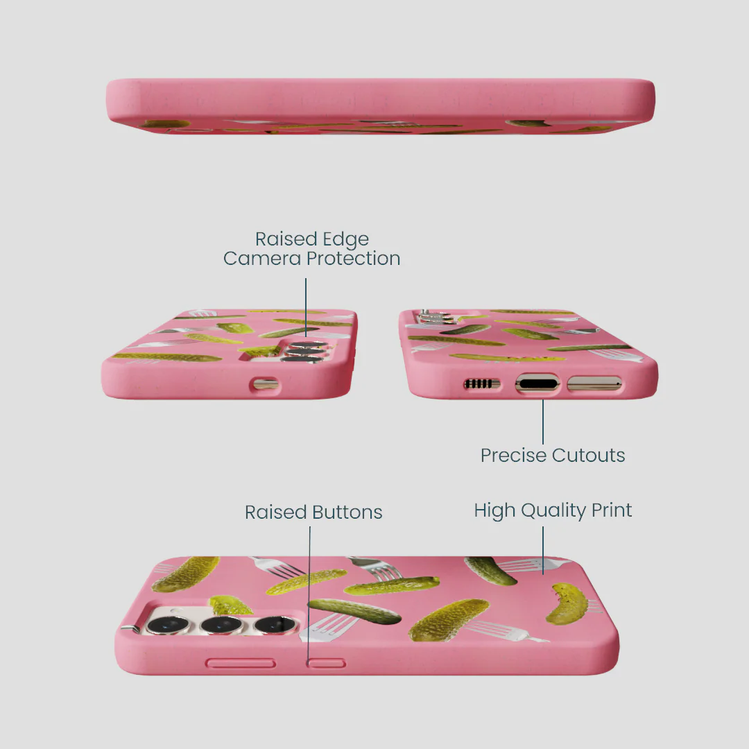 Bubblegum Pink Pickle Party Samsung Galaxy S23 Case - Image 3