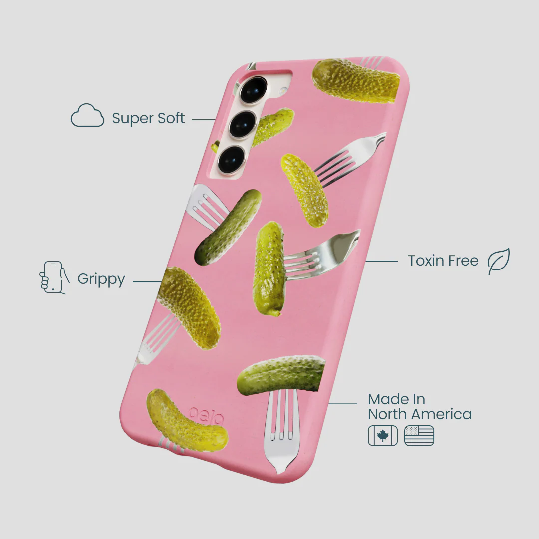 Bubblegum Pink Pickle Party Samsung Galaxy S24+(Plus) Case - Image 4