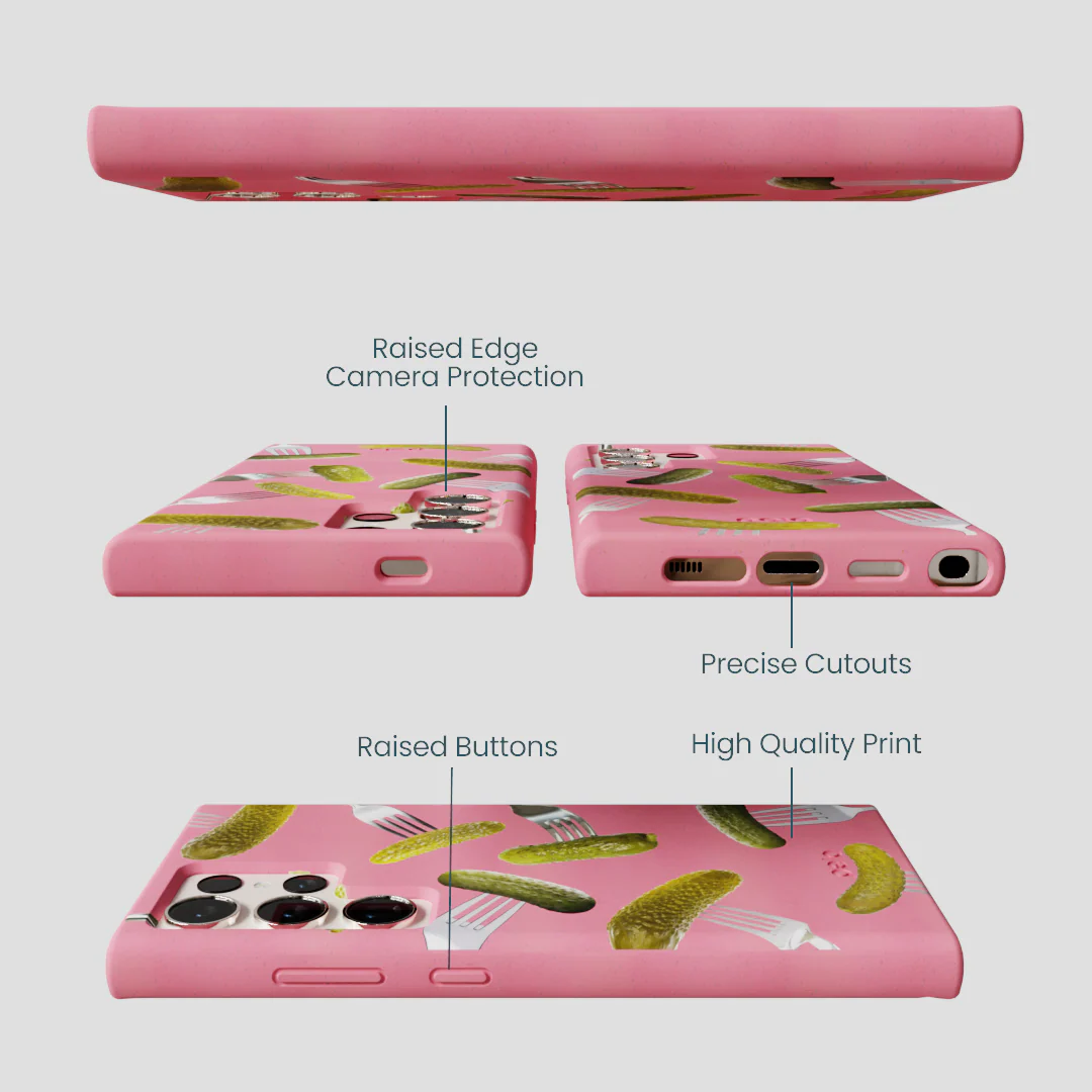 Bubblegum Pink Pickle Party Samsung Galaxy S24 Ultra Case - Image 3