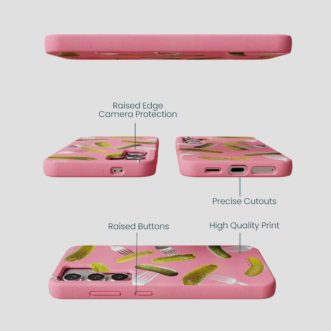 Bubblegum Pink Pickle Party Samsung Galaxy S25 Case - Image 3