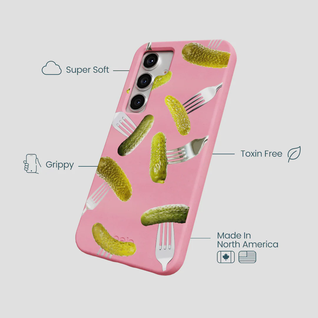 Bubblegum Pink Pickle Party Samsung Galaxy S25 Case - Image 4