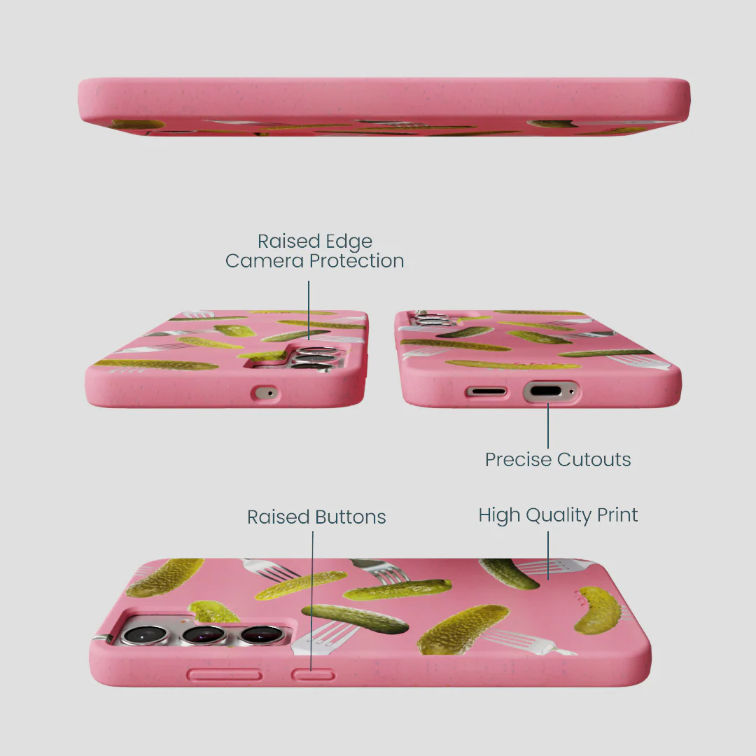 Bubblegum Pink Pickle Party Samsung Galaxy S25+(Plus) Case - Image 3