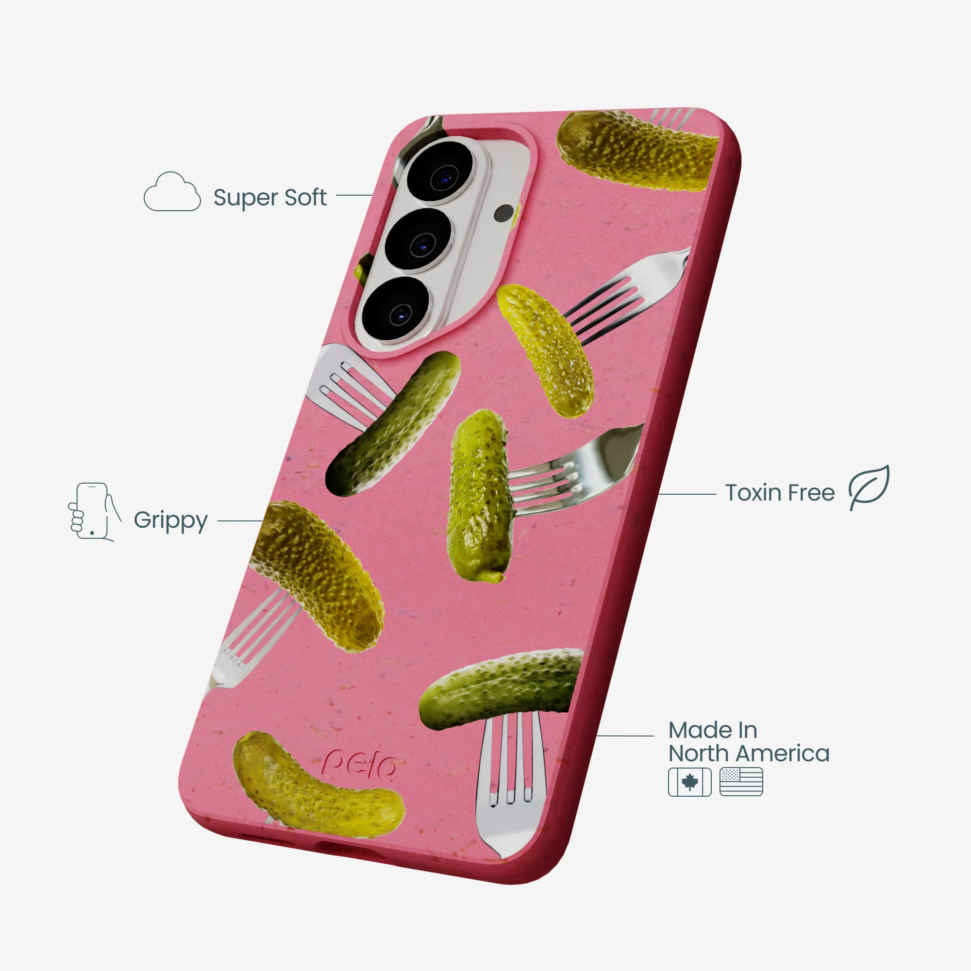 Bubblegum Pink Pickle Party Samsung Galaxy S26 Case - Image 4