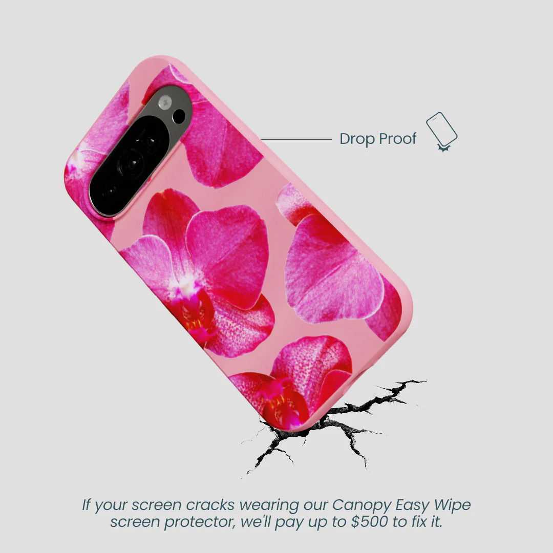 Bubblegum Pink Pink Orchids Google Pixel 10/10 Pro Case - Image 4