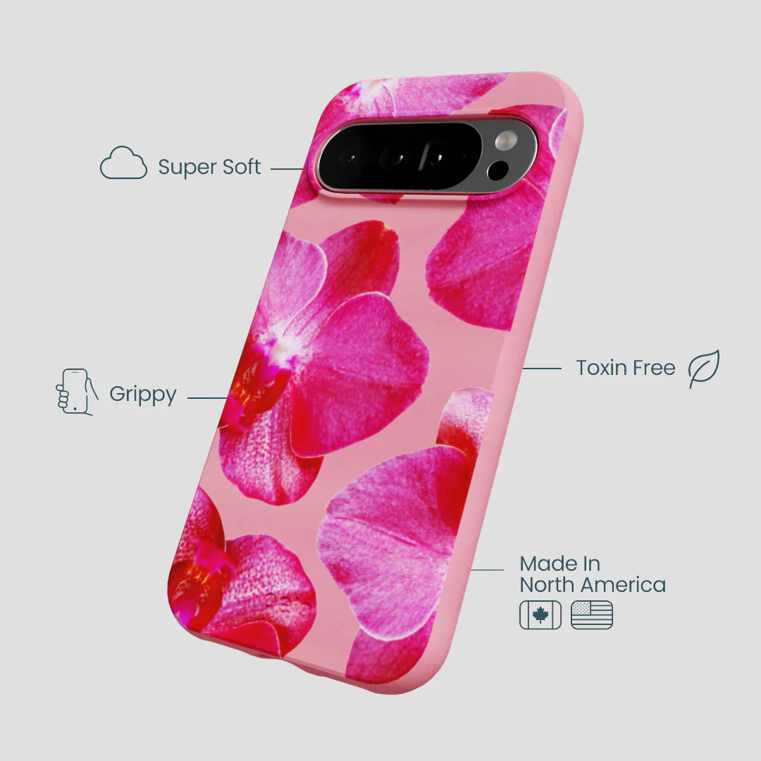 Bubblegum Pink Pink Orchids Google Pixel 10 Pro XL Case - Image 3
