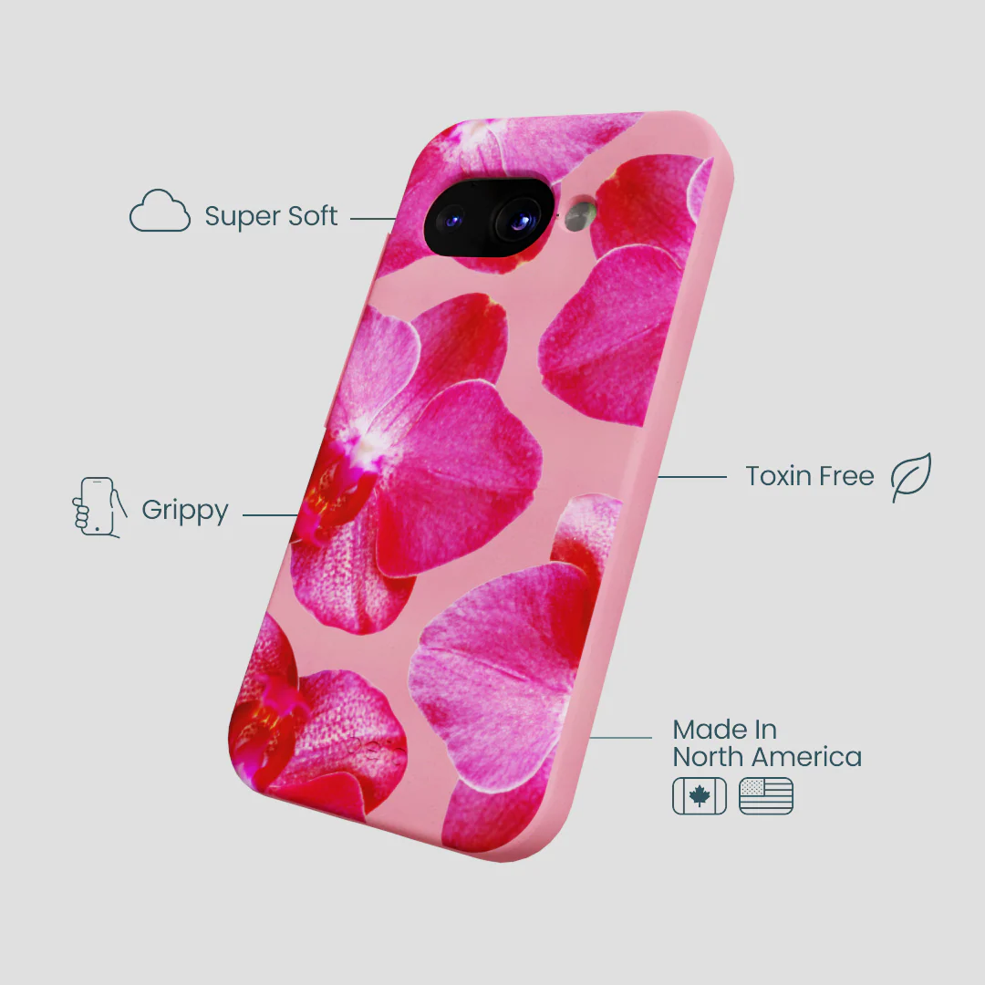 Bubblegum Pink Pink Orchids Google Pixel 9a Case - Image 3