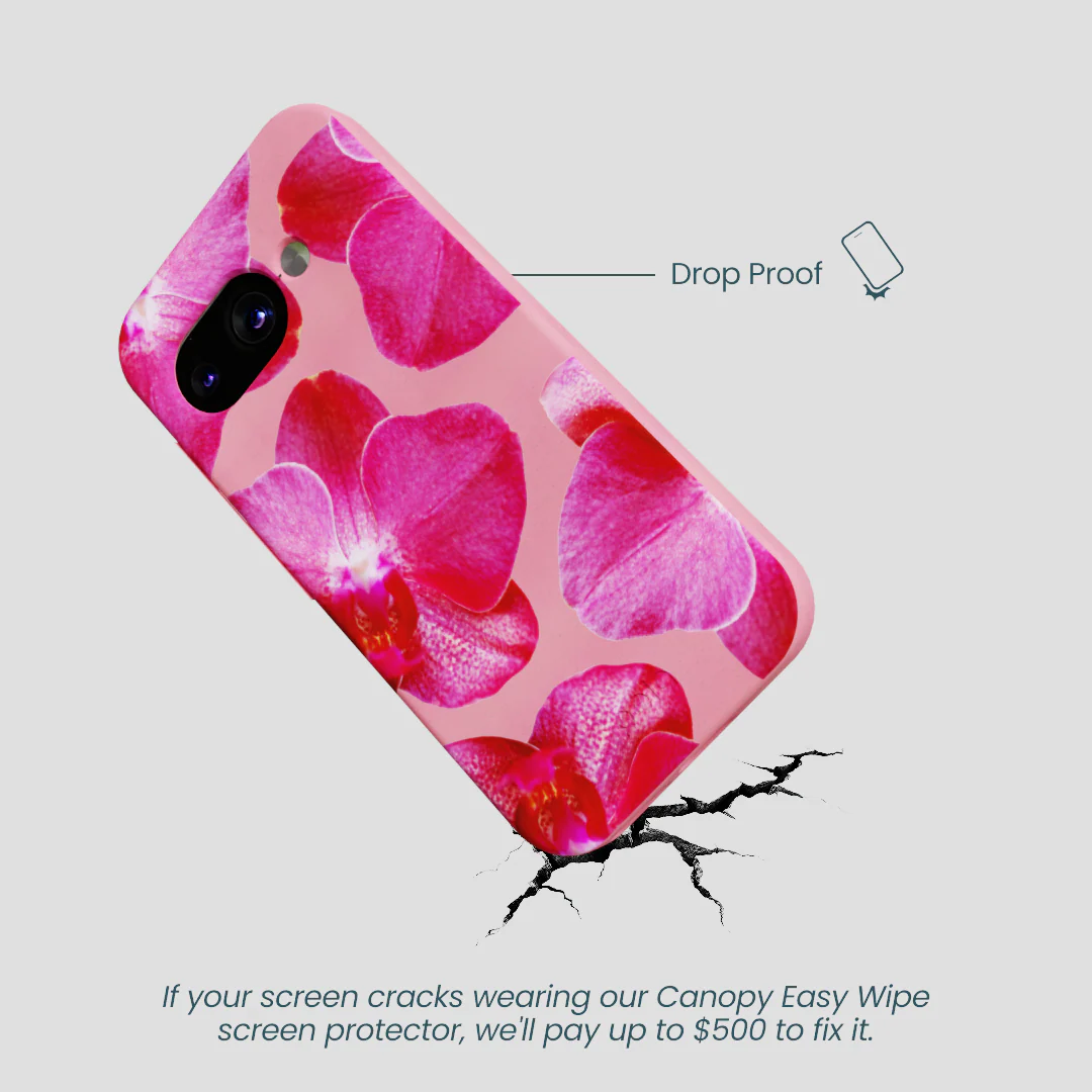 Bubblegum Pink Pink Orchids Google Pixel 9a Case - Image 4