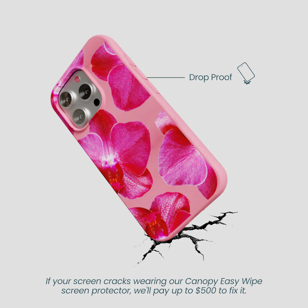 Bubblegum Pink Pink Orchids iPhone 16 Pro Case - Image 5