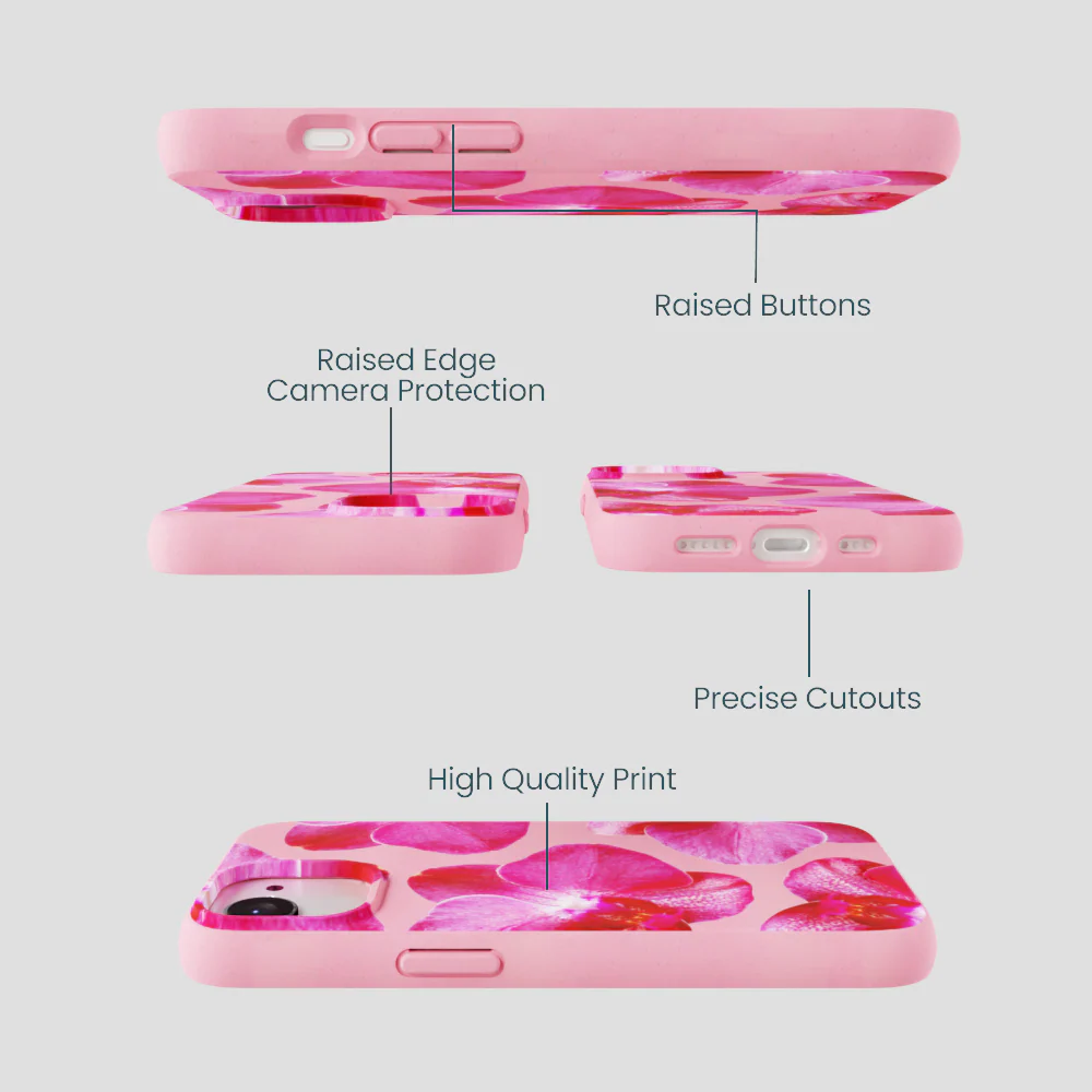 Bubblegum Pink Pink Orchids iPhone 16e/17e Case - Image 3