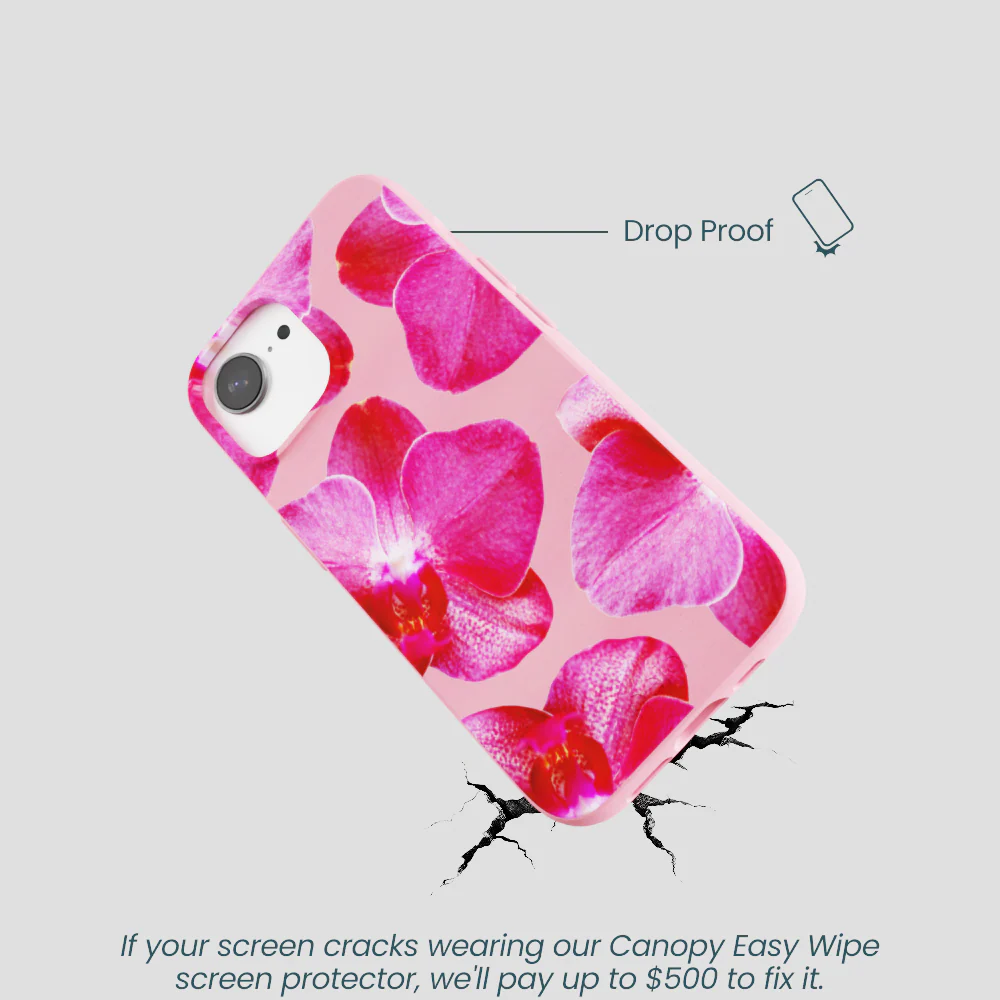Bubblegum Pink Pink Orchids iPhone 16e/17e Case - Image 5