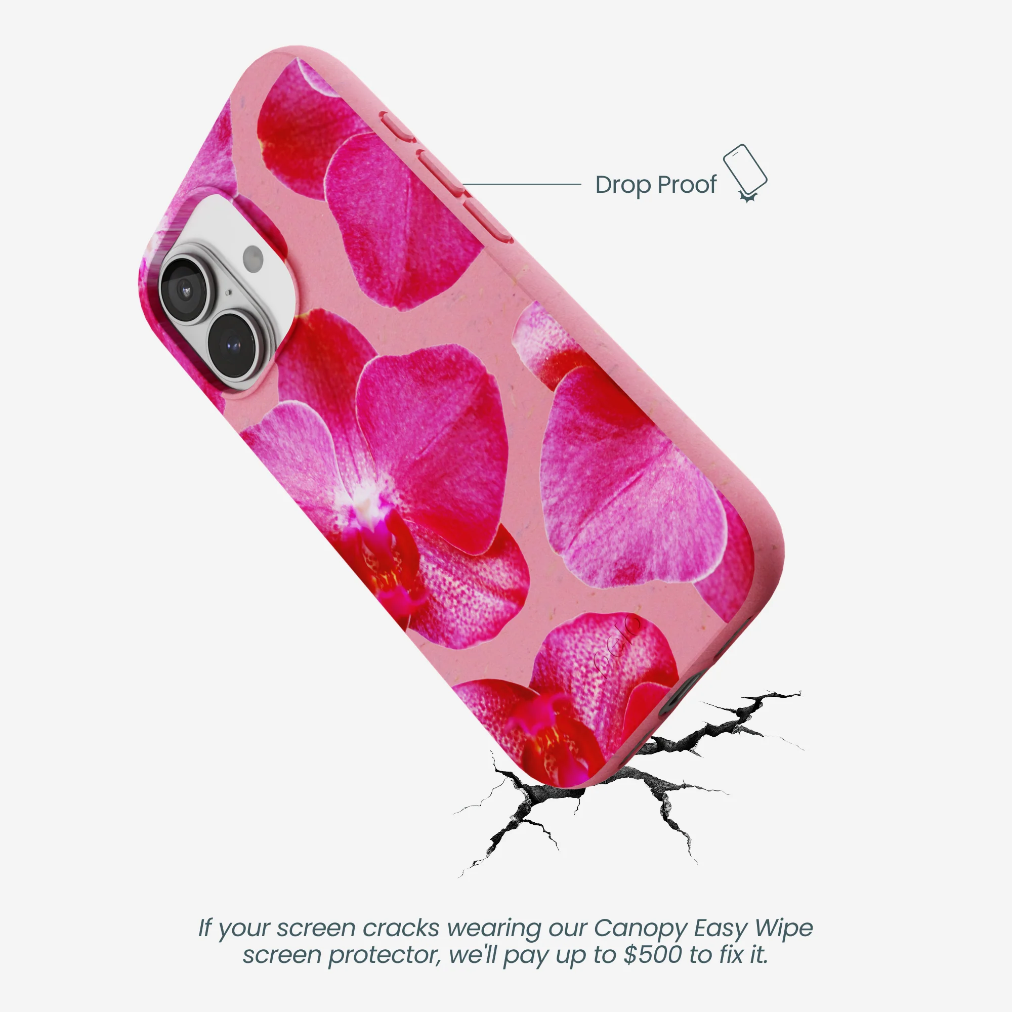 Bubblegum Pink Pink Orchids iPhone 17 Case - Image 5