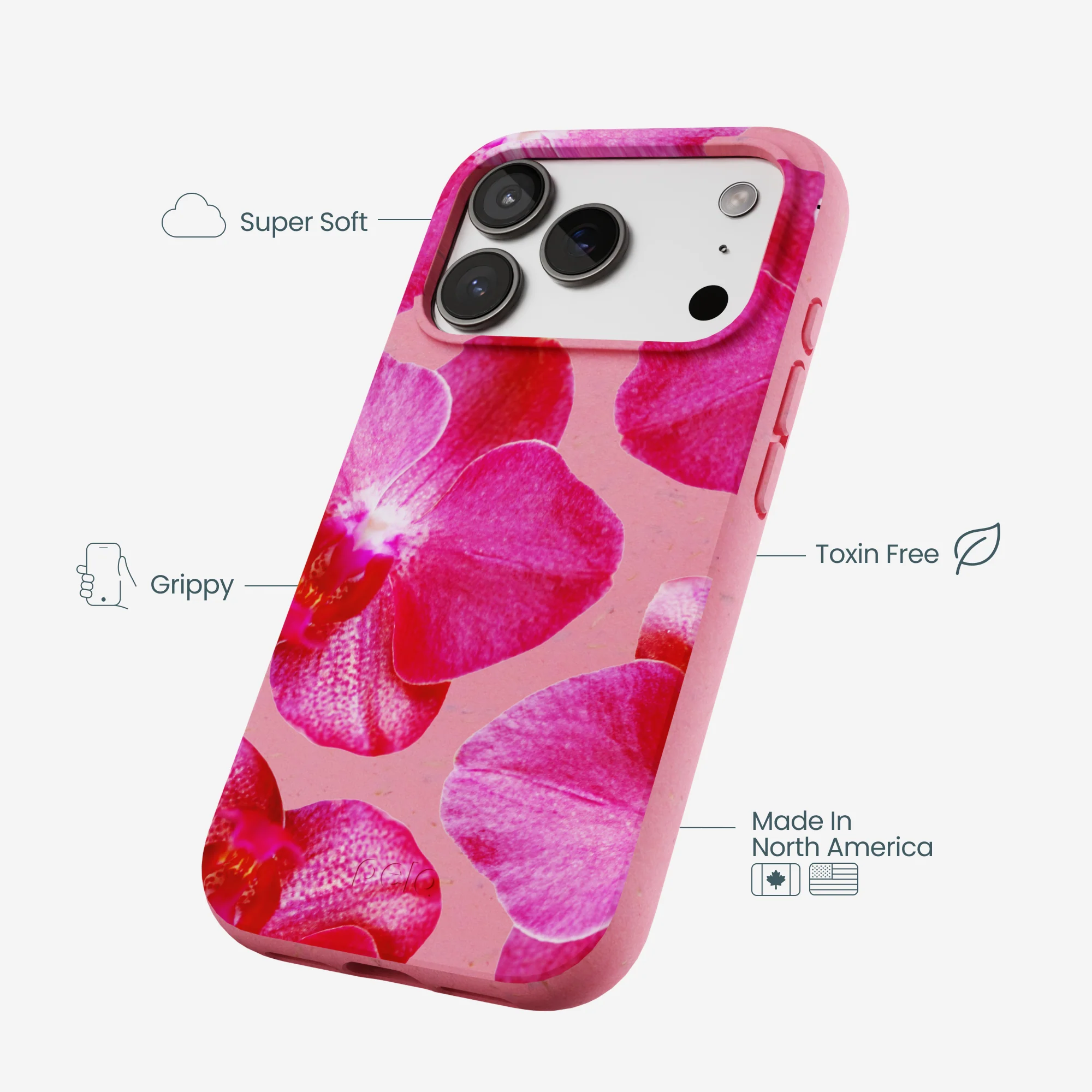 Bubblegum Pink Pink Orchids iPhone 17 Pro Case - Image 4
