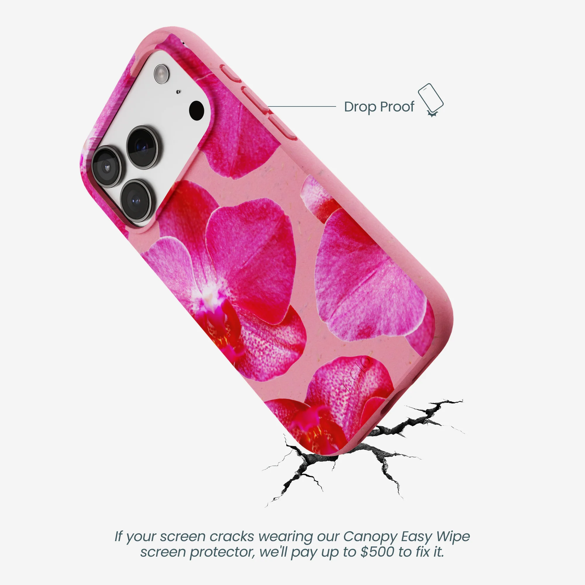 Bubblegum Pink Pink Orchids iPhone 17 Pro Case - Image 5
